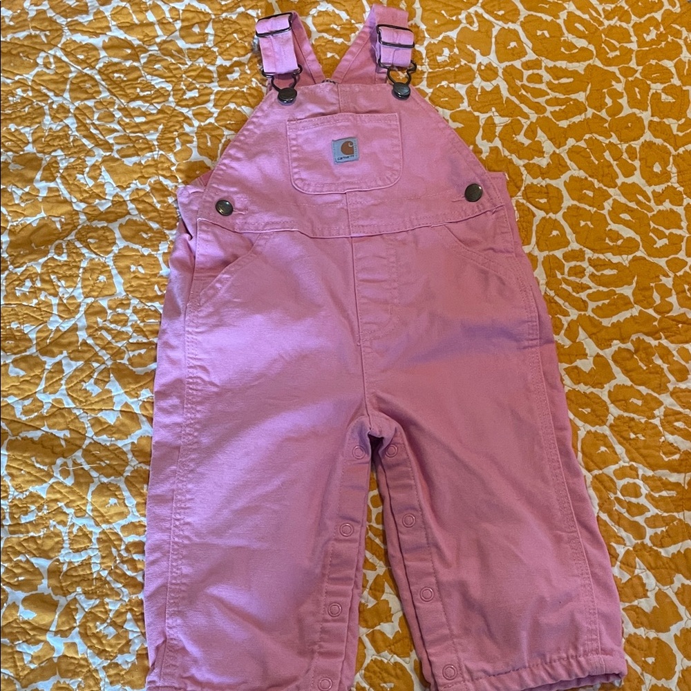 Carhartt Kids Overalls in Soft Pink